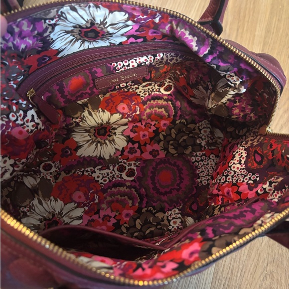 Vera Bradley Emma Quilted Leather Satchel - Picture 6 of 8